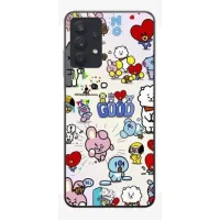 Coque Maniacase pour pour Samsung Galaxy A32 5G BTS Bangtan Sonyeondan BT21 Van Tata Chimmy Cooky Rj Koya Mang Et Shooky negro