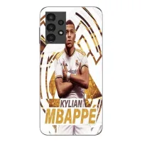 Coque Maniacase pour Samsung Galaxy A13 4g Kylian Mbappe Real Madrid wallpaper celebration negro