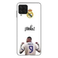 Coque Maniacase pourSamsung Galaxy A12 4g Kylian Mbappe Real Madrid 9 Hola negro