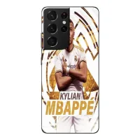 Coque Maniacase pour Samsung Galaxy S21 Ultra 5g Kylian Mbappe Real Madrid wallpaper celebration negro