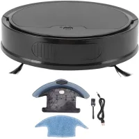 Robot Aspirador 3 En 1 Con Control Remoto Mediante App Inteligente, Succión Potente De 2000 Pa, Carga Usb Y Función De Barrido Para El Hogar (negro).