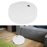 Aspiradora Robot Recargable E Inalámbrica Con Potente Succión Y Función De Barrido Automático Para Suelos Duros Y Alfombras De Pelo Corto. Carcasa De Metal Abs, 23 Cm De Diámetro, 6 Cm De Altura, Bate