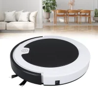 Robot Aspirador 3 En 1, Recargable Por Usb, Gran Potencia De Succión, Función De Retorno Automático, Silencioso, Barre, Limpia, Blanco, Para El Hogar.