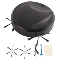 Robot Aspirador Inteligente Y Silencioso, De Color Negro, Con Dos Modos (aspiración Y Fregado) Y Un Gran Depósito De Polvo Con Función De Carga Usb.