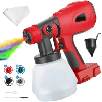Pulverizador De Pintura Eléctrico Inalámbrico, Compatible Con Baterías Dewalt De 18v-20v, 4 Boquillas, 3 Modos De Pulverización, Depósito De 1000ml, Para Pintar Paredes, Muebles Y Con Aerosol (una Bat