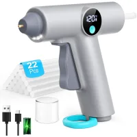 Pistola De Pegamento Caliente Inalámbrica Con 22 Barras De Pegamento Eléctrico De Calentamiento Rápido, Pistola De Pegamento Caliente Digital Para Bricolaje, Manualidades Y Reparaciones Del Hogar.