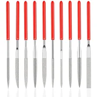 Juego De 10 Mini Limas De Diamante Para Manuales, Modelismo, Carpintería, Pulido De Madera, Joyería, Bricolaje Y Metal (2 Mm X 100 Mm)