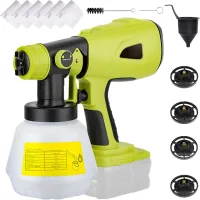 Pistola De Pintura, Pulverizador De Pintura Inalámbrico, Pulverizador De Pintura Eléctrico Portátil Con Depósito De 1000 Ml, 4 Boquillas, Pulverizador De Pintura Inalámbrico Para Batería Ryobi De 20 V