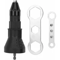 Remachadora Eléctrica, Remachadora Profesional, Adaptador Para Taladro Eléctrico Inalámbrico, Kit De Ajuste De Tuercas Para Remachadora Diseñado Para Remaches (negro).