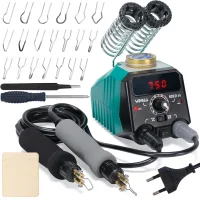 Kit De Grabado En Madera 939d-vi Con Doble Pluma Y Pantalla Digital, 20 Puntas De Alambre, Pluma De Pirograbado Desmontable, 2 Piezas De Madera, Herramienta De Pirograbado Y Hierro Para Marcar Madera.
