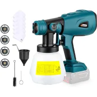 Pistola De Pintura, Sistema De Pulverización A Batería Compatible Con Bosch 18v, Con Accesorios De Limpieza Y Soplado, 4 Boquillas De Cobre Y 3 Patrones (batería No Incluida).