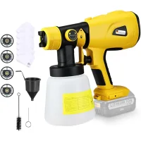Pistola De Pintura, Sistema De Pulverización A Batería Compatible Con Dewalt De 18 V Con Accesorios De Limpieza Y Soplado, 4 Boquillas De Cobre Y 3 Patrones (batería No Incluida).