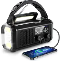 Radio De Emergencia, 10.000 Mah/37.000 Mwh, Radio Meteorológica Noaa, Radio Solar De Manivela Con Am/fm, Linterna Y Luz De Lectura, Batería Recargable, Alarma Sos, Cargador De Teléfono Móvil
