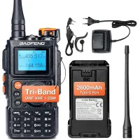 Walkie-talkie Tribanda K6, Radioaficionado De Alta Potencia De 6 W, Multibanda Uhf/vhf/fm/aire, Batería De 2600 Mah, Carga Usb-c, 999 Canales, Copia De Frecuencia Inalámbrica, Frecuencia Repetidora In