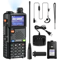 Walkie-talkie De Radioaficionado De Doble Banda Uhf/vhf, Largo Alcance De Hasta 8 W Con Batería De 2500 Mah, 999 Canales, Ctcss/dcs, Radio Fm, Vox, Dtmf, Walkie-talkie Para Adultos - 5 Rm