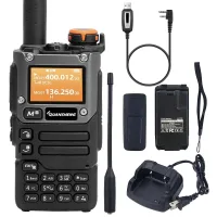 Uvk5(8) Walkie Talkie Am/fm/dtmf De 200 Canales Con Carga Tipo C, Recepción De Tres Frecuencias, Con Cable De Programación Usb.