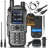 Radioaficionado Baofeng Uv-21r De Doble Banda, Radio Portátil De Largo Alcance Para Adultos, Walkie-talkie Recargable De 5 Rm, K5plus Con Información Meteorológica Noaa, Recepción Vox, 999 Canales, An