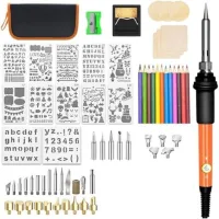Kit Profesional De Pirograbado De 60 W. Herramienta Para Madera Tipo Pluma. Quemador De Madera Para Repujado, Tallado, Pirograbado Y Soldadura. Enchufe Europeo.