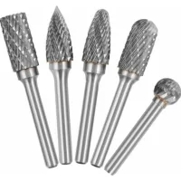 Fresas De Carburo Ccykxa - Juego De 5, Vástago De 6 Mm, Cabezal De 10 Mm, Doble Ranura Para Grabado Y Tallado En Madera.