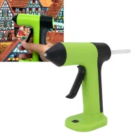 Pistola De Pegamento Caliente Eléctrica Inalámbrica, Recargable Por Usb, Sin Goteo, Con 30 Barras De Pegamento, Función De Apagado Automático Para Manualidades, Abs Verde.
