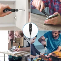 Destornillador Recargable Usb De 3,6 V Con Luz Led, Manual/automático, Batería De 900 Mah, 9 Puntas, Acero Aleado, Negro – Kit De Potencia De 2 Nm/10 Nm