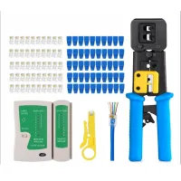 Probador De Cables + Herramienta De Crimpado Rj45 Para Cables Cat6, Cat5e Y Cat5. Herramienta De Crimpado Para Cables Rj45/rj11 Estándar.