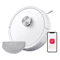 Roborock Q7 M5 Set Robot Aspirador Y Fregasuelos 2 En 1 De 10000 Pa, Robot Vacuum Con Doble Sistema Antienredos, Navegación Precisense Lidar, Controlado Por App Y Comando Por Voz, Blanco