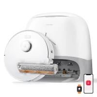 Roborock Qrevo Curv 2 Flow Robot Aspirador Y Fregasuelos, Succión Hyperforce De 20.000 Pa, Mopa Rodillo Edge-adaptive Con Autolimpieza Spiraflow En Tiempo Real, Doble Sistema Antienredos, Base Multifu