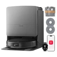 Roborock Saros 20 Robot Aspirador Y Fregasuelos, 36.000 Pa De Succión Hyperforce, Doble Mopa Giratoria Elevable 15 Mm, Navegación Starsight 2.0, Evitación De Obstáculos Ai, Base Con Lavado A 100°c, Ne
