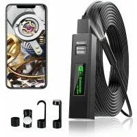 Cámara Endoscópica Wifi, Cámara De Inspección De Tuberías Hd 1200p Con Luz Led Para Iphone/teléfono Móvil Android/windows/mac/tableta/pc — (5m