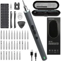 Destornillador Eléctrico De Precisión Mini, [0,45-0,65/4 N.m De Torque, Inalámbrico] Destornillador Eléctrico De Precisión 39 En 1, Recargable Por Usb, Para Relojes, Gafas Y Drones.