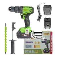 Taladro Atornillador De Impacto A Batería Procraft Pa18bl 20 V 50 Nm Sin Escobillas + 2 Baterías De 4,0 Ah + Cargador + Maletín