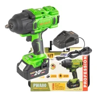 Atornillador De Impacto A Batería Procraft Pwa80-1b-c 20 V 1600 Nm 1/2" Sin Escobillas + 1 Batería De 4,0 Ah + Cargador + Maletín