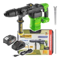 Martillo Perforador A Batería Procraft Pha50-1b-c 20 V 7 J Sds Max Sin Escobillas + 1 Batería De 8,0 Ah + Cargador + Maletín