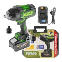 Atornillador De Impacto A Batería Procraft Pwa90 20 V 2100 Nm 3/4" Sin Escobillas + 1 Batería De 4,0 Ah + Cargador + Maletín