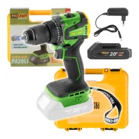 Taladro Atornillador A Batería Procraft Pa20li 20 V 50 Nm Sin Escobillas + 1 Batería De 2,0 Ah + Cargador + Maletín