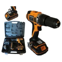 Trade Shop - Trapano Avvitatore Percussione 2 Batterie Litio 18v 1.5a + Valigia + Accessori -