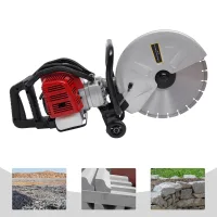Cortadora De Hormigón De 1 400 W, Cortadora De Gasolina De 52 Cm³, Cortadora De Hormigón Con Refrigeración Por Agua, Rueda Guía, Sierra De Corte, Sierra De Demolición, Con Hoja De 350 Mm