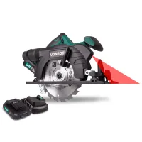 Vonroc Sierra Circular Inalámbrica Vpower 20v – Juego Completo Con 2 Baterías, Cargador Rápido, Hoja De Sierra, Guía Paralela Y Bolsa De Almacenamiento