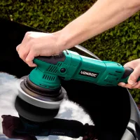 Vonroc Pulidora Excéntrica De Doble Acción - Electrónica Constante - Arranque Suave - 150 Mm - 1050 W - Incluyendo 4 Discos De Pulir, Almohadilla Y Bolsa De Almacenamiento
