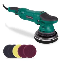 Vonroc Pulidora Excéntrica De Doble Acción/kit De Máquina De Pulir - Electrónica Constante - Arranque Suave - 150 Mm - 1050 W - Incluyendo 7 Discos De Pulir, Almohadilla Y Bolsa De Almacenamiento
