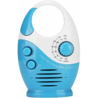 1 Radio De Ducha Impermeable, Am/fm Con Volumen Ajustable, Mini Altavoz Portátil A Pilas Para Baño, Cocina Y Exteriores.