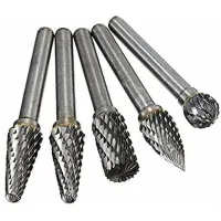 Fresas De Diamante, Juego De 5 Piezas De Fresas Rotativas De Carburo De Tungsteno De Doble Cara Con Vástago De 6 Mm Para Trabajar La Madera, Grabar, Lijar Y Tallar.