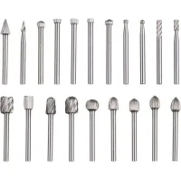 Este Juego De 20 Limas Rotativas De Acero Rápido De Tungsteno Tiene Un Vástago De 3 Mm De Diámetro Y Es Compatible Con Herramientas Rotativas Dremel. Es Ideal Para Trabajar La Madera, Tallar Y Mucho M
