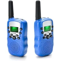 Mini Radio Bidireccional T-388 Para Niños, Apta Para Niños Y Niñas, 22 Canales, Frecuencia Frs Uhf 450-470 Mhz - 1 Par (azul)