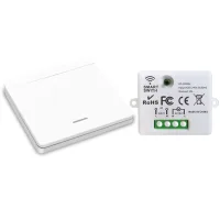 Interruptor De Iluminación Inalámbrico, Interruptor De Seguridad Con Transmisor Rf Y Controlador Receptor De 10 A, Fácil Instalación Para Lámparas De Hasta 1500 W (1 Receptor Y 1 Interruptor).