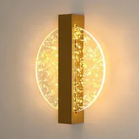 Aplique De Pared Led Para Interiores, 12 W, 1150 Lúmenes, Lámpara De Pared Moderna Dorada, Aplique De Pared Acrílico Para Interiores, Ideal Para Dormitorio, Sala De Estar, Escalera, Pasillo, Luz Blanc