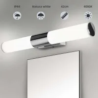 Lámpara De Espejo Para Baño - Lámpara De Pared Led De 12 W Y 46 Cm, Luz Blanca, Resistente Al Agua, Lámpara De Maquillaje Para Baño, Sin Parpadeos, Súper Brillante, Lámpara De Pared Para Dormitorio Pa