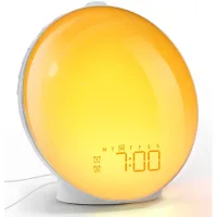 Reloj Despertador Con Luz Led, Perilla Giratoria, Dos Alarmas, Sonidos Naturales, Función De Repetición, Radio Fm Y 20 Niveles De Brillo Para Adultos Y Niños.