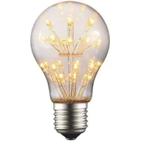 Bombilla Led De Filamento A60 De 3 W, Forma Esférica Clásica, Base E27 De 220 V, Luz Blanca Cálida De 2200 K, Ángulo De Haz De 360°, Equivalente A 30 Vatios, Superficie Impresa Con Acabado Estrellado